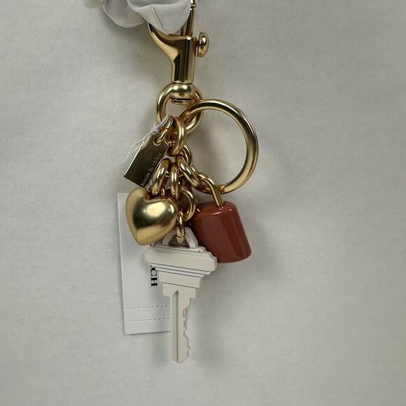 Coach Key Cluster Bag Charm Keychain Gold Pink White Multi CP891 NWT - Picture 4 of 6